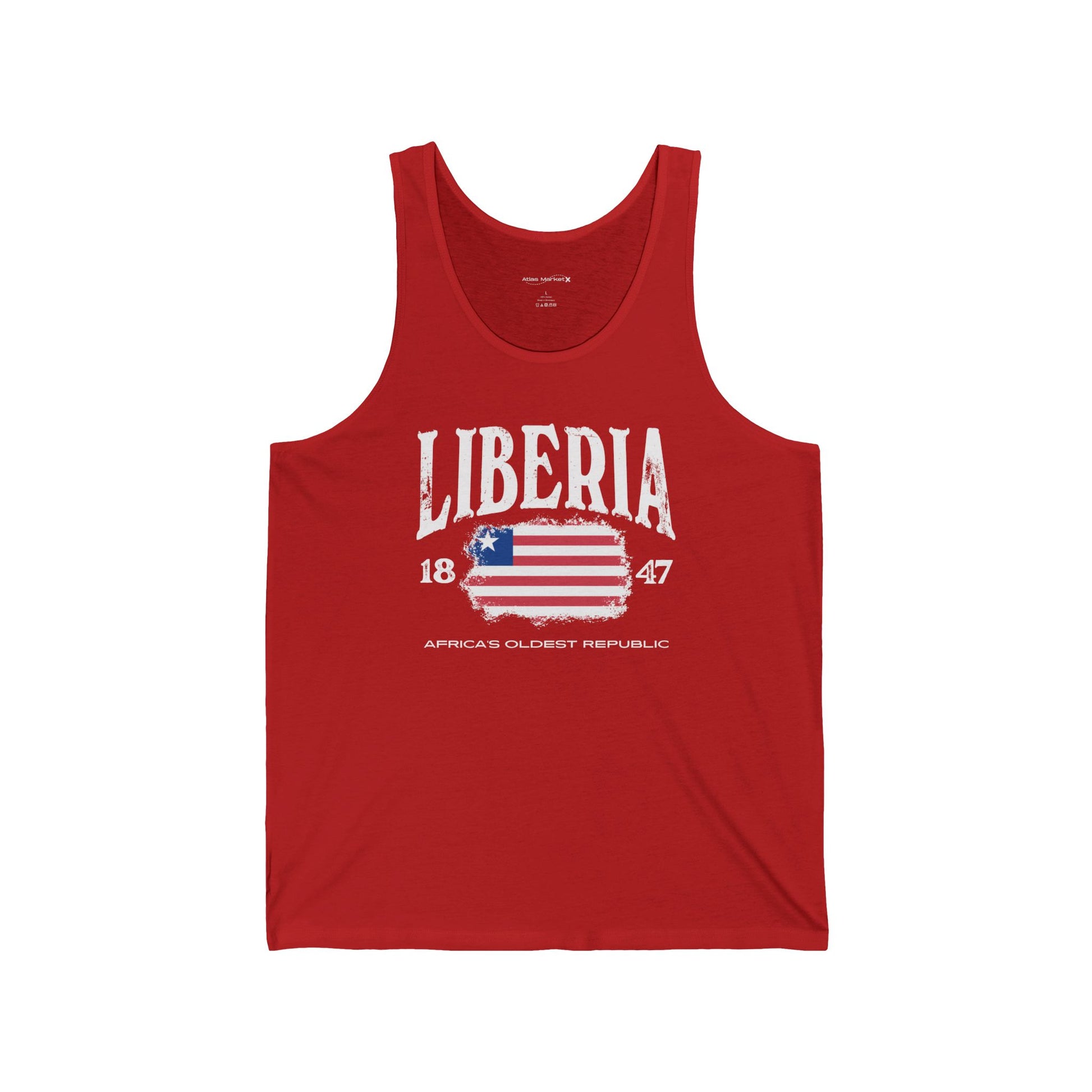 Vintage Liberia Tank Top, Patriotic Jersey Sleeveless Shirt, Independence Day, Travel Souvenir, Casual Summer Wear, Unisex Apparel