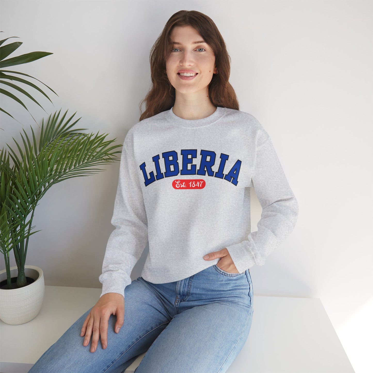 Liberia Est. 1847 - Style 03 - Unisex Heavy Blend™ Crewneck Sweatshirt